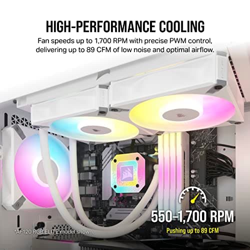 Corsair iCUE AF140 RGB ELITE 140mm White RGB PWM 2-Pack image