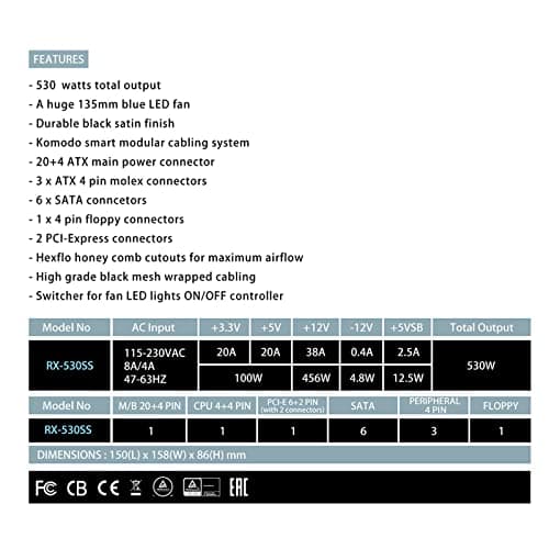 Raidmax RX-530SS 530W Semi-Modular image