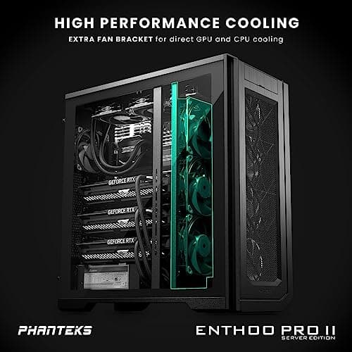 Phanteks Enthoo Pro 2 Server Edition ATX Full Tower Black with Tempered Glass Side Panel and USB 3.2 Gen 2 Type-C, USB 3.2 Gen 1 Type-A image