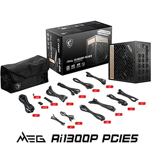 MSI MEG Ai1300P PCIE5 Black / Copper ATX 1300W Fully Modular 80+ Platinum Certified image