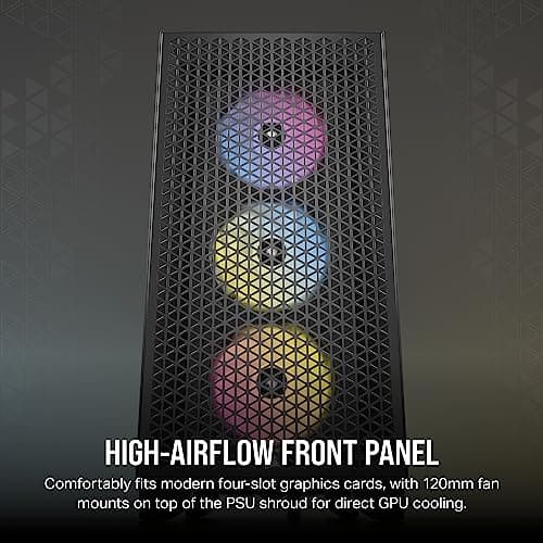Corsair 3000D ATX Mid Tower Black RGB AIRFLOW Tempered Glass image