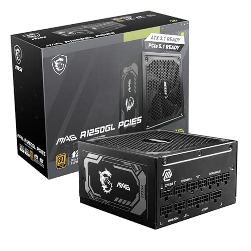 MSI MAG A1250GL PCIE5 Black 1250W Fully Modular 80+ Gold ATX main image