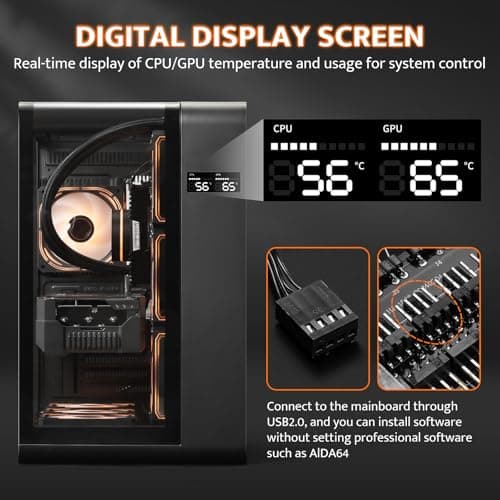 darkFlash L280 ATX Mid Tower Black with Tempered Glass Side Panel and Front USB 3.2 Gen 1 Type-A, USB 2.0 Type-A image