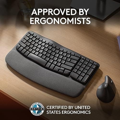 Logitech Wave Keys Wireless/Wired Ergonomic Keyboard image