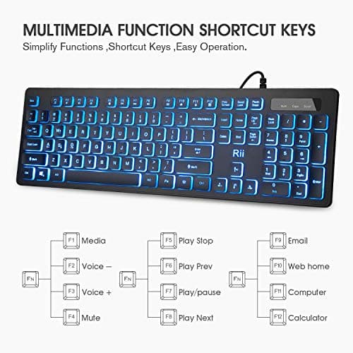 Rii RK105 RGB Wired Gaming Keyboard With Optical Mouse image