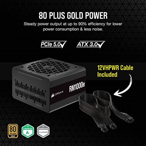 Corsair RM1000e (2023) Black 1000W Fully Modular 80+ Gold Certified image