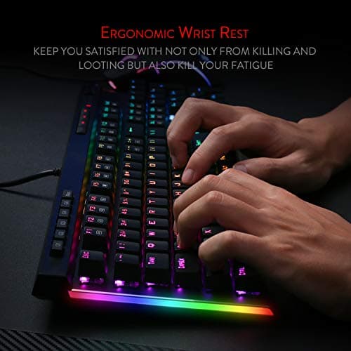 Redragon K580 VATA RGB LED Backlit Mechanical Gaming Keyboard with Macro Keys & Dedicated Media Controls, Onboard Macro Recording (Blue Switches) image