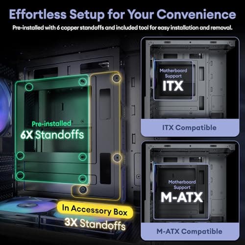 Okinos Mirage 4 Micro ATX Mini Tower Black with Tempered Glass Side Panel, USB 3.2 Gen 2 Type-C, USB 3.2 Gen 1 Type-A image