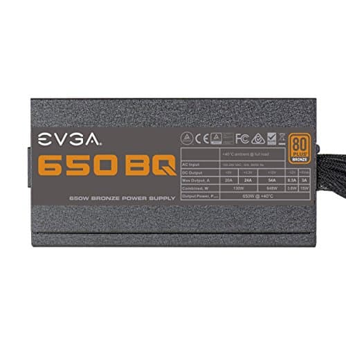 EVGA 650 BQ, 80+ BRONZE 650W, Semi Modular, 5 Year Warranty, Includes FREE Power On Self Tester, Power Supply image