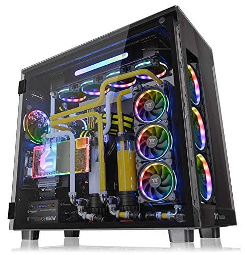 Thermaltake View 91 RGB PLUS Tempered Glass XL-ATX Vertical GPU Modular Black Gaming Super Tower Computer Case CA-1I9-00F1WN-00 image