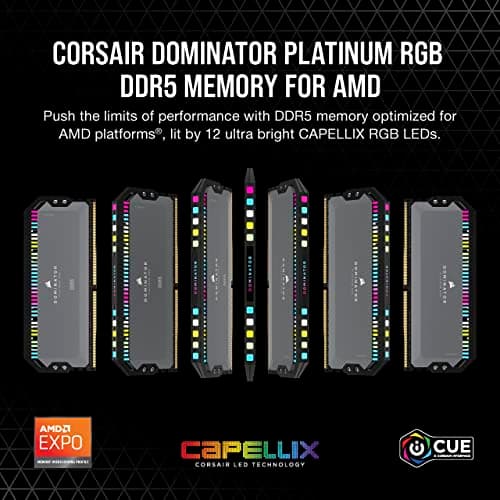 Corsair Dominator Platinum RGB Black DDR5-6000 CL30 32GB (2x16GB) image