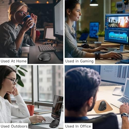 Memzuoix Wireless Ergonomic Mouse, Upgraded 2.4G Optical Wireless Vertical Mouse with Adjustable DPI 800/1600/2400, Pinky Finger Rest for Large Hands image