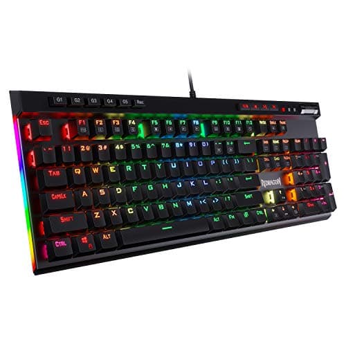 Redragon K580 VATA RGB LED Backlit Mechanical Gaming Keyboard with Macro Keys & Dedicated Media Controls, Onboard Macro Recording (Blue Switches) image
