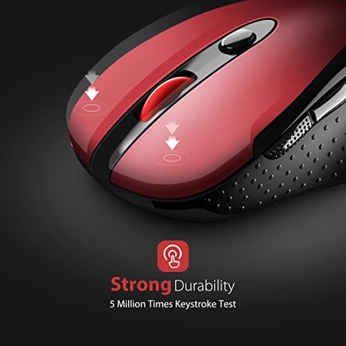VicTsing Computer Wireless Mouse, 2.4G Portable USB Mouse Ergonomic Mouse- Fit Your Hand Nicely, 5 Adjustable DPI Levels, Page Down/Up Buttons, 20 Months Battery Life, Designed for PC, Desktop, Laptop image