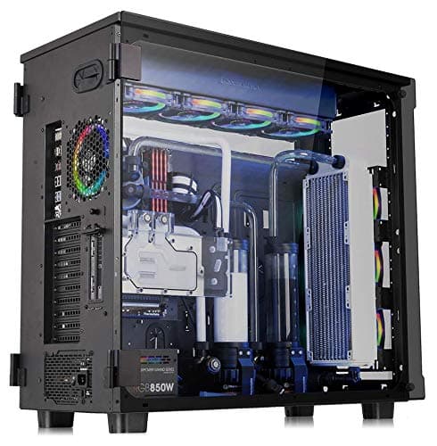 Thermaltake View 91 RGB PLUS Tempered Glass XL-ATX Vertical GPU Modular Black Gaming Super Tower Computer Case CA-1I9-00F1WN-00 image