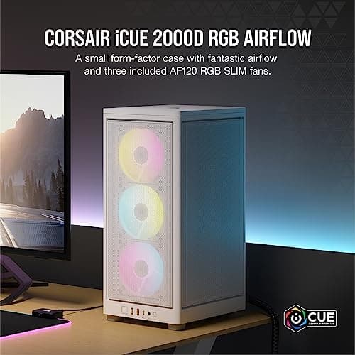 Corsair 2000D Mini-ITX Tower White RGB Airflow Mesh image