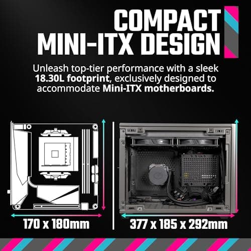 Cooler Master NR200P MAX UK Edition Mini-ITX Tower Black Tempered Glass image