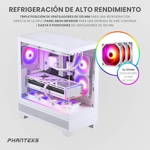 Phanteks XT View ATX Mid Tower White with Tempered Glass Side Panel and USB 3.2 Gen 2 Type-C USB 3.2 Gen 1 Type-A image