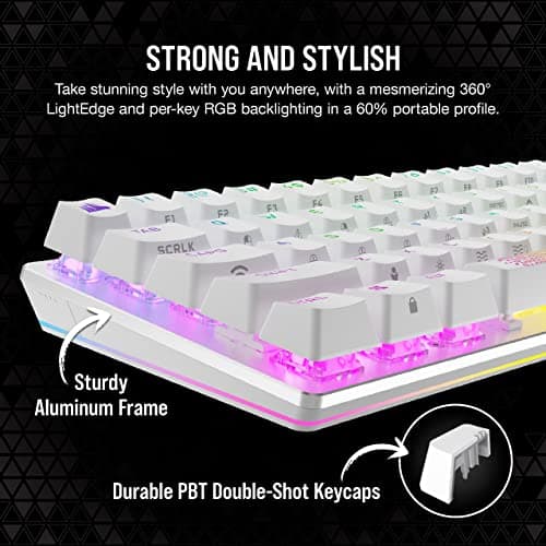 Corsair K70 PRO MINI RGB Bluetooth/Wired/Wireless Cherry MX Speed Silver Mechanical Gaming Keyboard image