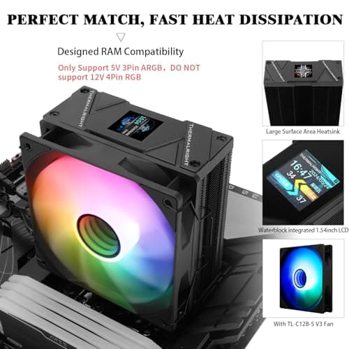 Thermalright Assassin Spirit 120 Vision ARGB 66.17 CFM Air 154mm Black image