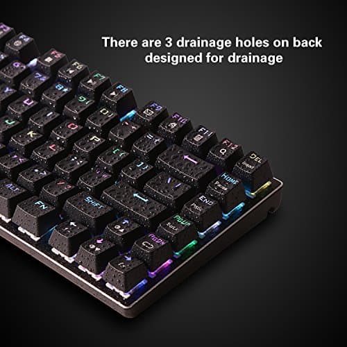 E-Element Z-88 RGB 60% Mechanical Gaming Keyboard, Red Switch, LED Backlit, Water Resistant, Compact 81 Keys Anti-Ghosting for Mac PC, Black image