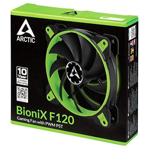 ARCTIC BioniX F120 120mm 69 CFM Black / Green PWM 1-Pack image