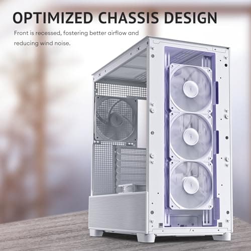 Antec FLUX ATX Mid Tower White / Brown with Tempered Glass Side Panel and USB 3.2 Gen 2 Type-C, USB 3.2 Gen 1 Type-A image