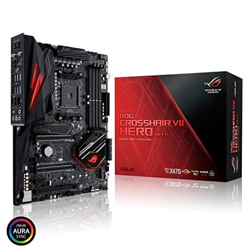 ASUS ROG Crosshair VII Hero (Wi-Fi) AMD Ryzen 2 AM4 DDR4 M.2 USB 3.1 Gen2 ATX X470 Motherboard image