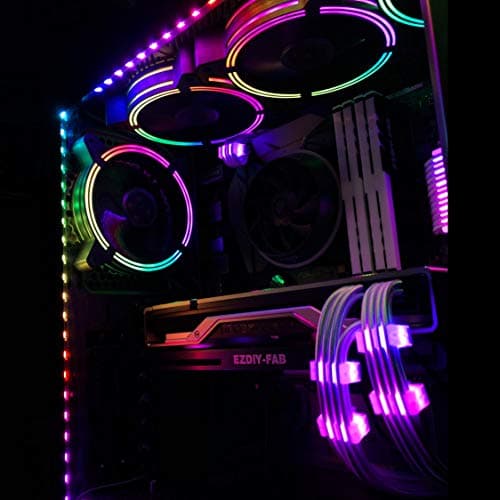 EZDIY-FAB 120mm Rainbow RGB LED Fans for CPU Fan, LED Effect Case Fan for Computer Cooling-3pack image