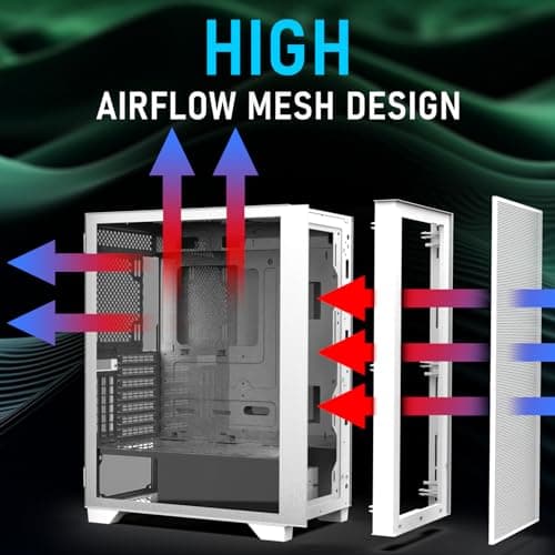 BitFenix FLOW ATX Mid Tower Black Tempered Glass Side Panel image