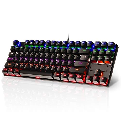 STOGA Mechanical Gaming Keyboard, Anti Ghosting USB Wired Gaming Keyboard with 87 Keys, Alloy Base, 10 Kinds of Backlight Modes LED Backlit main image