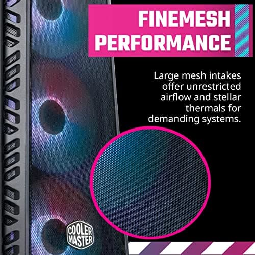 Cooler Master MasterBox 520 Mesh ATX Mid Tower Black / White Tempered Glass Side Panel image