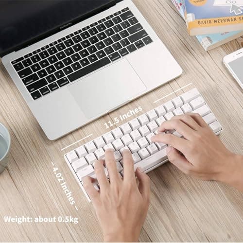 RK Royal Kludge RK61 Bluetooth/Wireless/Wired Mini RK Brown Mechanical Gaming Keyboard image