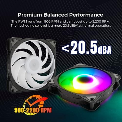 In Win Neptune AN120 120mm Black / White PWM Addressable RGB 60.1 CFM 3-Pack image