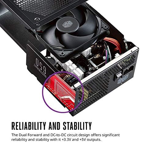 Cooler Master MasterWatt 650 W 80+ Bronze Certified Semi-modular ATX Power Supply (MPX-6501-AMAAB-US) image