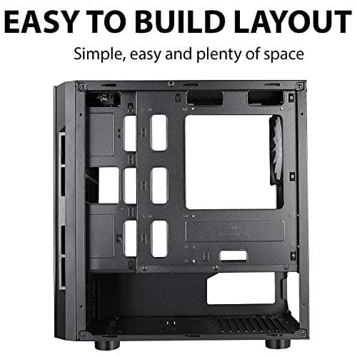 CiT Flash Micro ATX Mid Tower Black with Tempered Glass Side Panel and USB 3.2 Gen 1 Type-A, USB 2.0 Type-A image