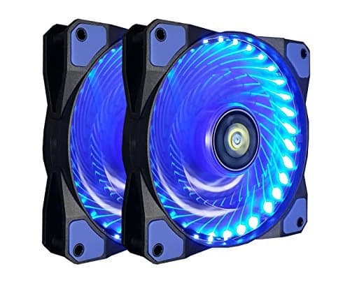 Conisy Silent Series 120mm Case Fan for Computer Case, LED PC Case Fan with 4pin Molex & 3pin Motherboard Connector - Red (2Pcs) main image