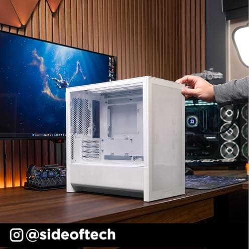 NZXT H3 Flow Micro ATX Mid Tower White Tempered Glass Side Panel and USB 3.2 Gen 2x2 Type-C USB 3.2 Gen 1 Type-A image