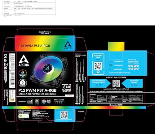 Arctic P12 PST 120mm Black A-RGB PWM 48.8 CFM image