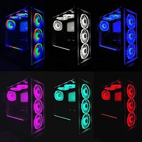 Apevia Lunar Pro 120mm RGB 57.67 CFM White / Black 4-Pack image