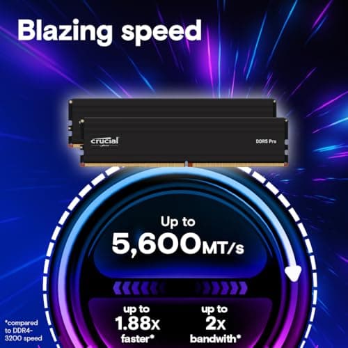 Crucial CP2K64G56C46U5 Black DDR5-5600 CL46 128GB (2x64GB) image