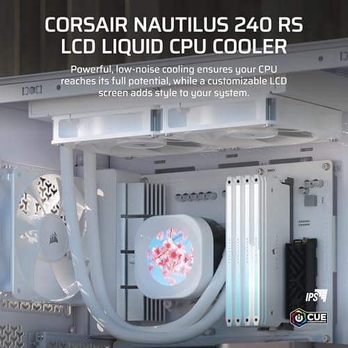 Corsair NAUTILUS 240 RS LCD Water 240mm 72.8 CFM White image