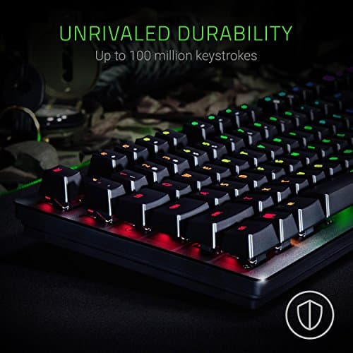 Razer Huntsman Gaming Keyboard: Opto-Mechanical Key Switches - Instant Actuation - Customizable Chroma RGB Lighting - Programmable Macro Functionality - Matte Black image