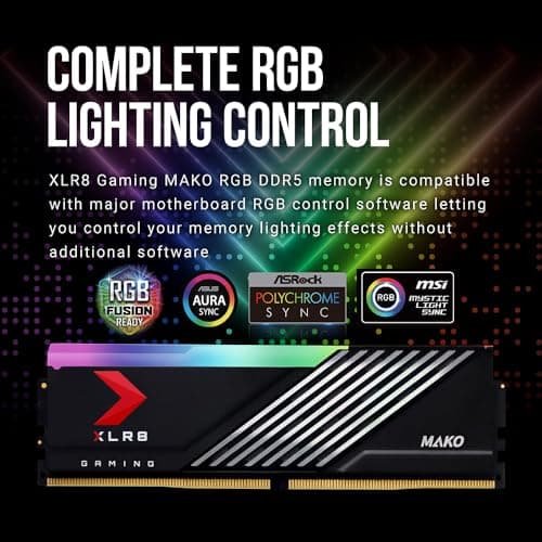 PNY XLR8 Gaming MAKO EPIC-X RGB Black DDR5-6000 CL40 32GB (2x16GB) image