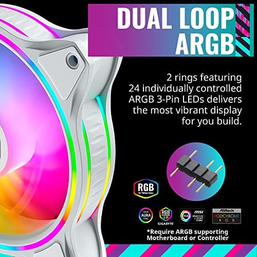Cooler Master MasterFan MF Halo 120mm White Addressable RGB PWM 47.2 CFM image