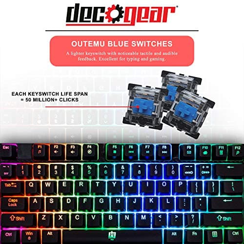 Deco Gear DGMECHBRD100 RGB Outemu Blue Wired Gaming Keyboard image