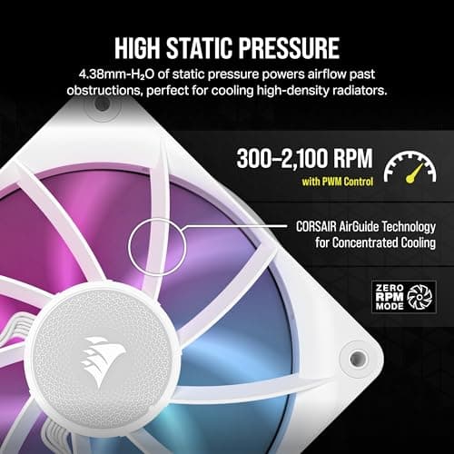 Corsair iCUE LINK RX120 120mm White RGB 74.2 CFM 3-Pack image