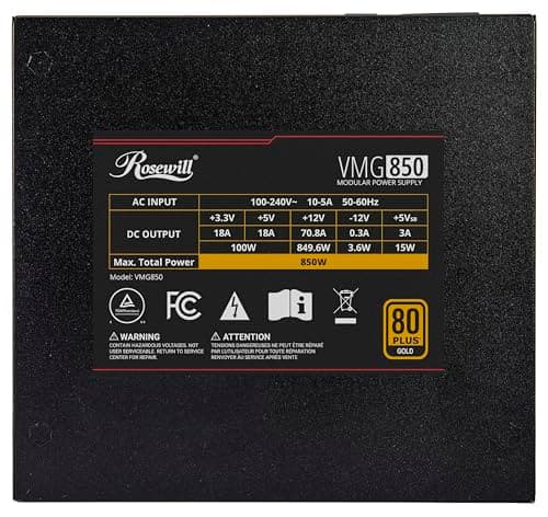 Rosewill VMG Black 850W Fully Modular 80+ Gold Certified image