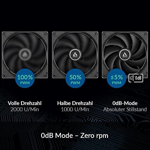 ARCTIC F8 80mm Black PWM PST 31 CFM 5-Pack image