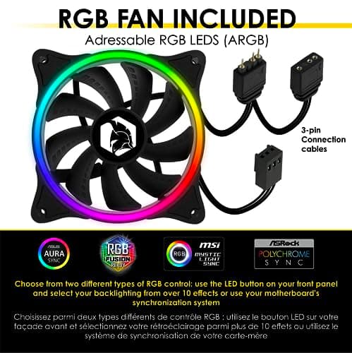 Empire Gaming Diamond ATX Mid Tower Black with Tempered Glass Side Panel and USB 3.2 Gen 1 Type-A, USB 2.0 Type-A Front Panel image